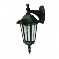 Lantern Fitting Wall Down Black