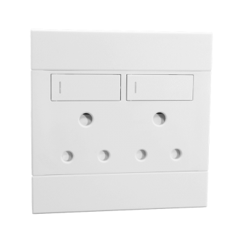 Double Socket, 16amp,white,veti 2