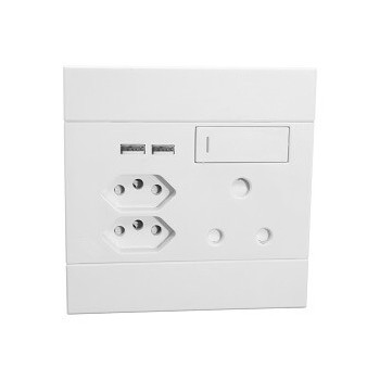 Socket 1x 16amp Dual Usb & 2x V-slim Vet