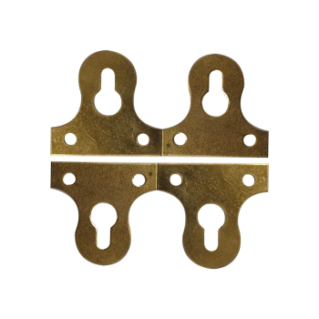 32mm Slotted Glass Plate With Screws Brass Plated