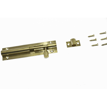 100mm Brass Straight Barrel Bolt With Screws