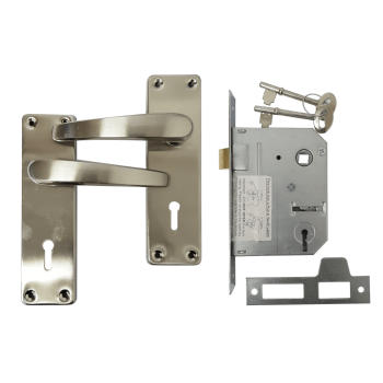 Ruby Satin Handle & 2 Lever Sabs Lockset