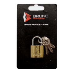 Brass Padlock 38mm Bruno Blister