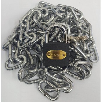 Galvanised Chain 3mm X 2m With Padlock 32mm