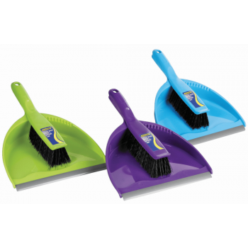Dustpan & Brush Set Clip Together With Rubber Lip
