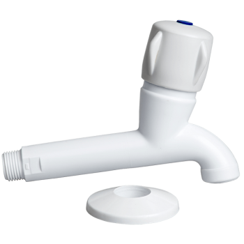 Plastic White Extended Bib Tap 15mm
