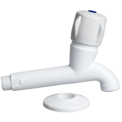 Plastic White Extended Bib Tap 15mm