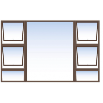 Window Frame Aluminiumin P4tt2415 Bronze Clear