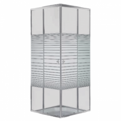 Square White Stripe Shower Door 900 X 900 X 1800