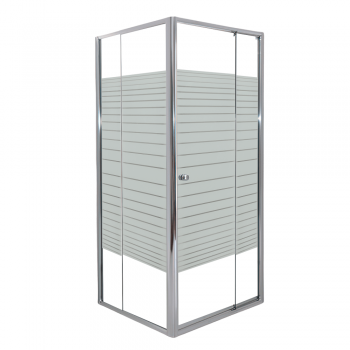 Semi Frameless Pivot White Stripe Shower Door 900 X 900 X 1800