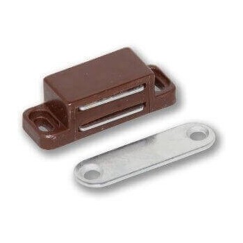 Magnetic Catch, Brown, Plastic, Including Screws Quantity:4