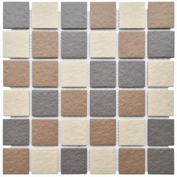 Mosiac Tile Porcelain Brown and Grey Mix 45x45mm - 3 sheets per pack,  - Cashbuild
