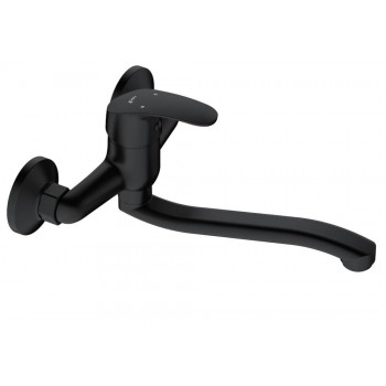 Pisces Ii Sink Mixer Wall Type Black