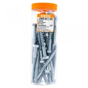 Eureka Coach Screw Galvanized Mild Steel 10x100mm Quantity:30