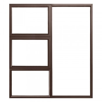 1800 X 1800 Bronze Aluminium Window Frame, Clear Glass
