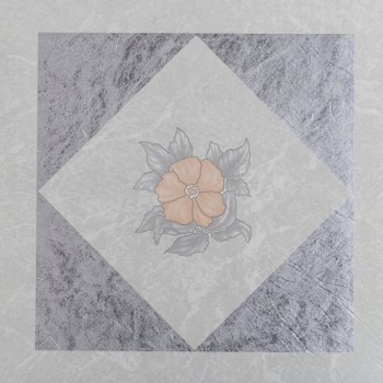 Design Blue Floral Vinyl Floor Tile