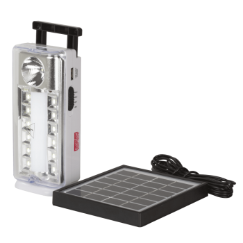 Rechargeable Led Emergency Light 5w White & Solar Panel