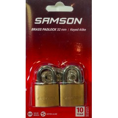 Samson Padlock Brass 32mm Ka Duo, SAMSON - Cashbuild