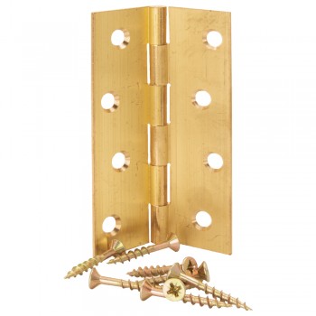 100mm Brass Butt Hinge With Screws