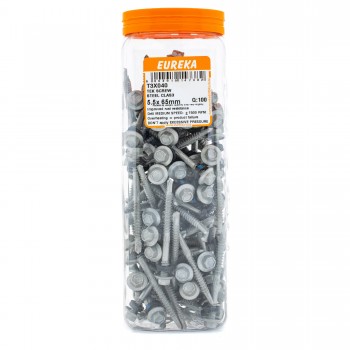 Eureka Self Drilling Tek Screw Steel Class 4 5.5x 65mm Quantity:100, EUREKA - Cashbuild