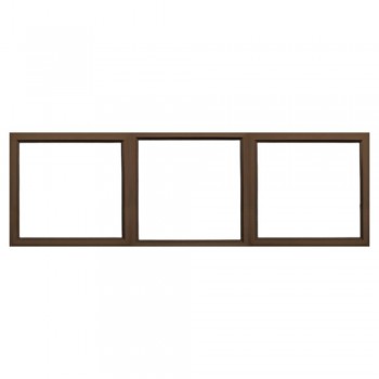 1800 X 600 Bronze Aluminium Window Frame, Clear Glass