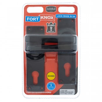 Fort Knox Euro Profile Lock Eco  Black Handle, FORT KNOX - Cashbuild