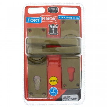 Fort Knox Euro Profile Lock Eco Gold Handle, FORT KNOX - Cashbuild
