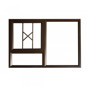 Window Frame Aluminium 28-Pt129 Bronze And Burglar Bar Clear Left Hand,  - Cashbuild