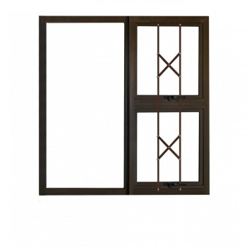 Window Frame Aluminium 28-Ptt1212 Bronze And Burglar Bar Clear Left Hand,  - Cashbuild