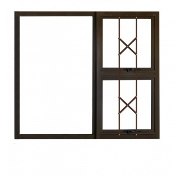 Window Frame Aluminium 28-Ptt1512 Bronze And Burglar Bar Clear Left Hand,  - Cashbuild