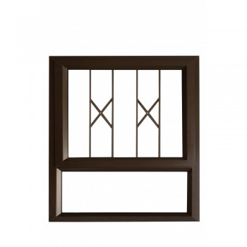 Window Frame Aluminium Pt99 Bronze With Buglar Bars With Clear Float Glass And Handle,  - Cashbuild
