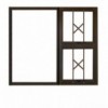 Window Frame Aluminium Ptt1512 Bronze With Buglar Bars With Clear Float Glass And Handle Left Hand,  - Cashbuild