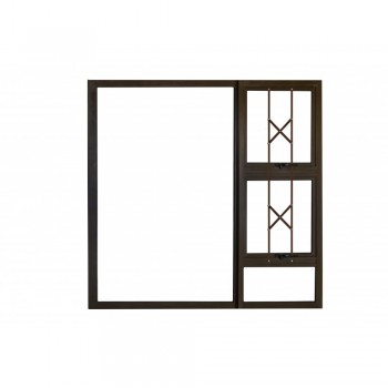 Window Frame Aluminium Ptt1515 Bronze With Burglar Bars With Clear Float Glass And Handle Left Hand,  - Cashbuild