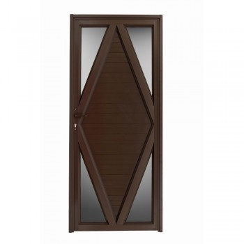 Aluminium & Glass Single Hinged Door Double Diamond Design,  - Cashbuild
