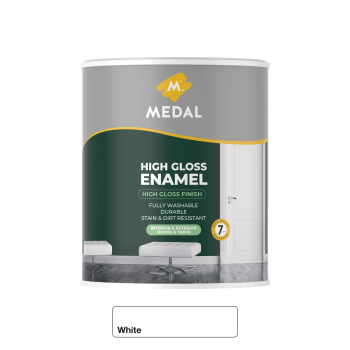 Medal High gloss Enamel 1L White, MEDAL - Cashbuild