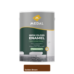 Medal High gloss Enamel 5L Golden Brown, MEDAL - Cashbuild
