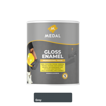 Medal Prof Trade gloss Enamel 1L Grey, MEDAL - Cashbuild