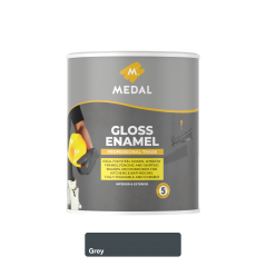 Medal Prof Trade gloss Enamel 1L Grey, MEDAL - Cashbuild