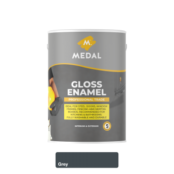 Medal Prof Trade gloss Enamel 5L Grey, MEDAL - Cashbuild
