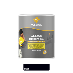 Medal Prof Trade gloss Enamel 1L Black, MEDAL - Cashbuild