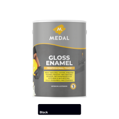 Medal Prof Trade gloss Enamel 5L Black, MEDAL - Cashbuild