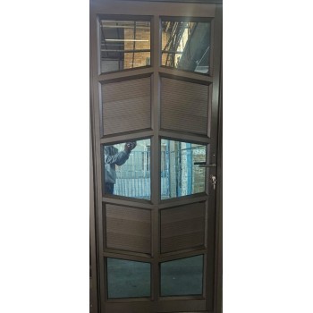 Door Aluminium Hinge 10 Panel S10 Blue Reflective Glass Brz, VALUWIN - Cashbuild