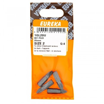 Bit Pozi 25mm Size 2 Quantity:4,  - Cashbuild