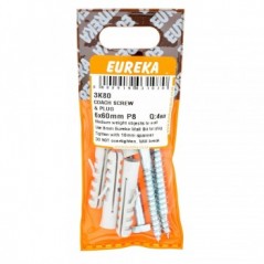 Eureka Coach Screw & Plug 6X60mm P8 Quantity:4, EUREKA - Cashbuild