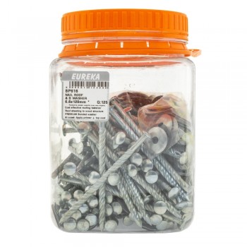 Eureka Roof Nail & Bonded Washer 6.6X120mm Quantity:125, EUREKA - Cashbuild