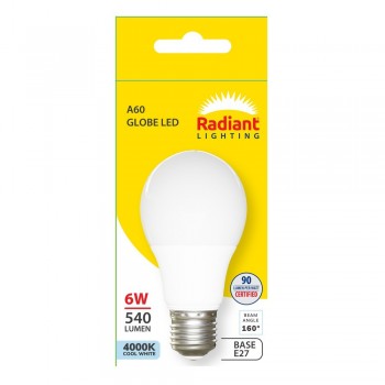 Globe Led A60 6W ES Rad, RADIANT - Cashbuild