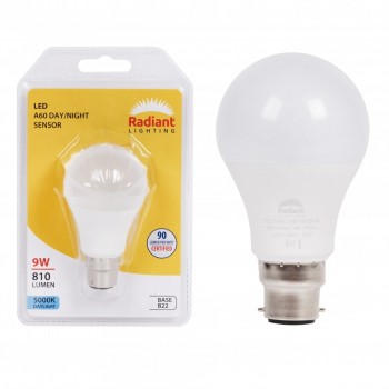 Globe Led A60 Day/Night 9W BC Rad, RADIANT - Cashbuild