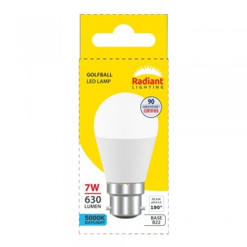 Globe Led Golfball 7W BC Rad, RADIANT - Cashbuild