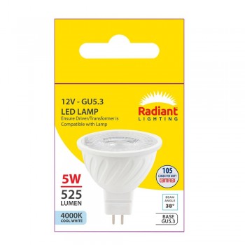 Globe Led Mr16 Gu5.3W 12V Rad, RADIANT - Cashbuild