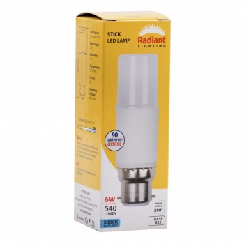 Globe Led Stick Lamp 6W BC Rad, RADIANT - Cashbuild